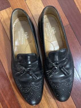 Johnston & Murphy Aristocraft Black Leather Tassel Loafers Size 10 Classic Men’s